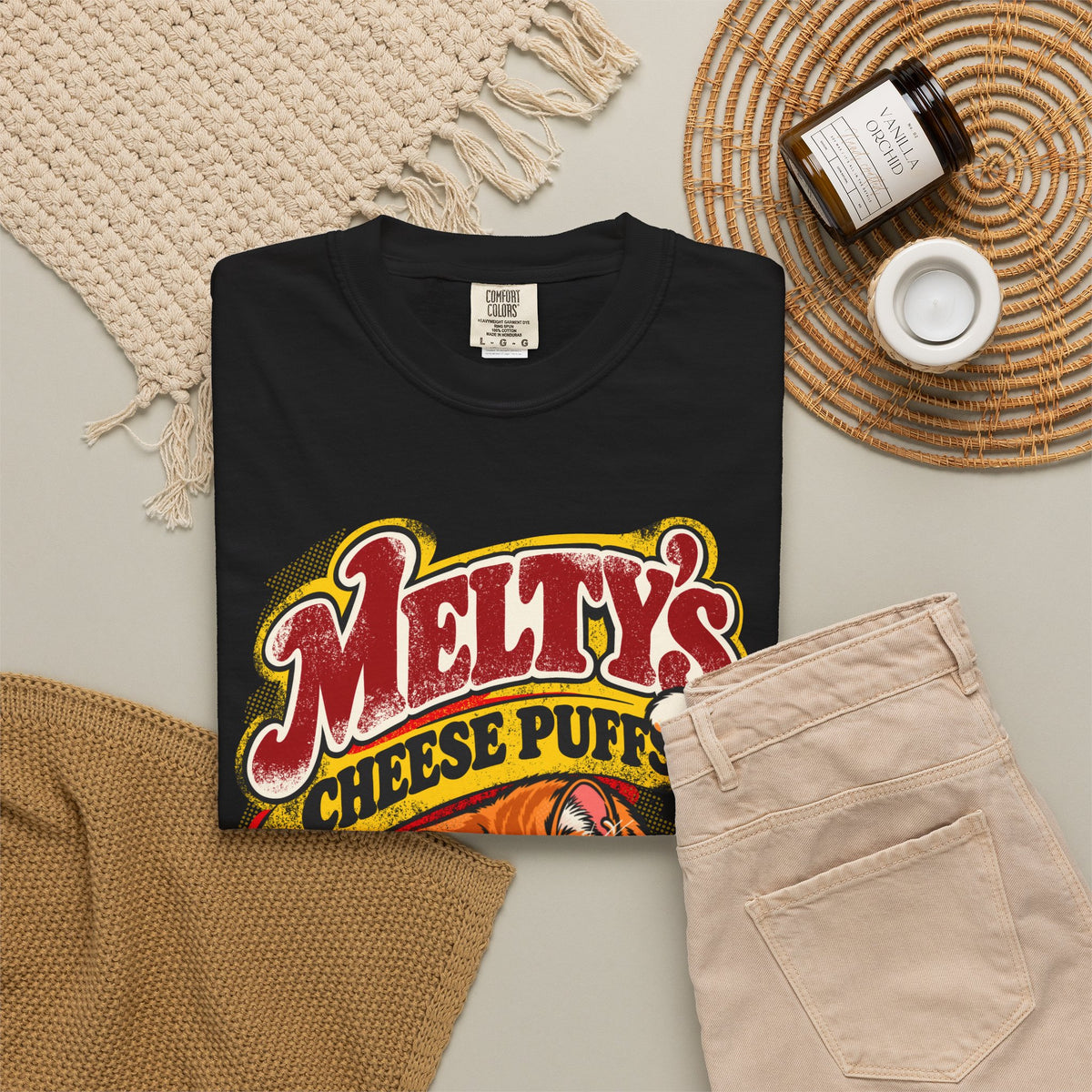 Melty’s Cheese Puffs Orange Cat Graphic T-Shirt