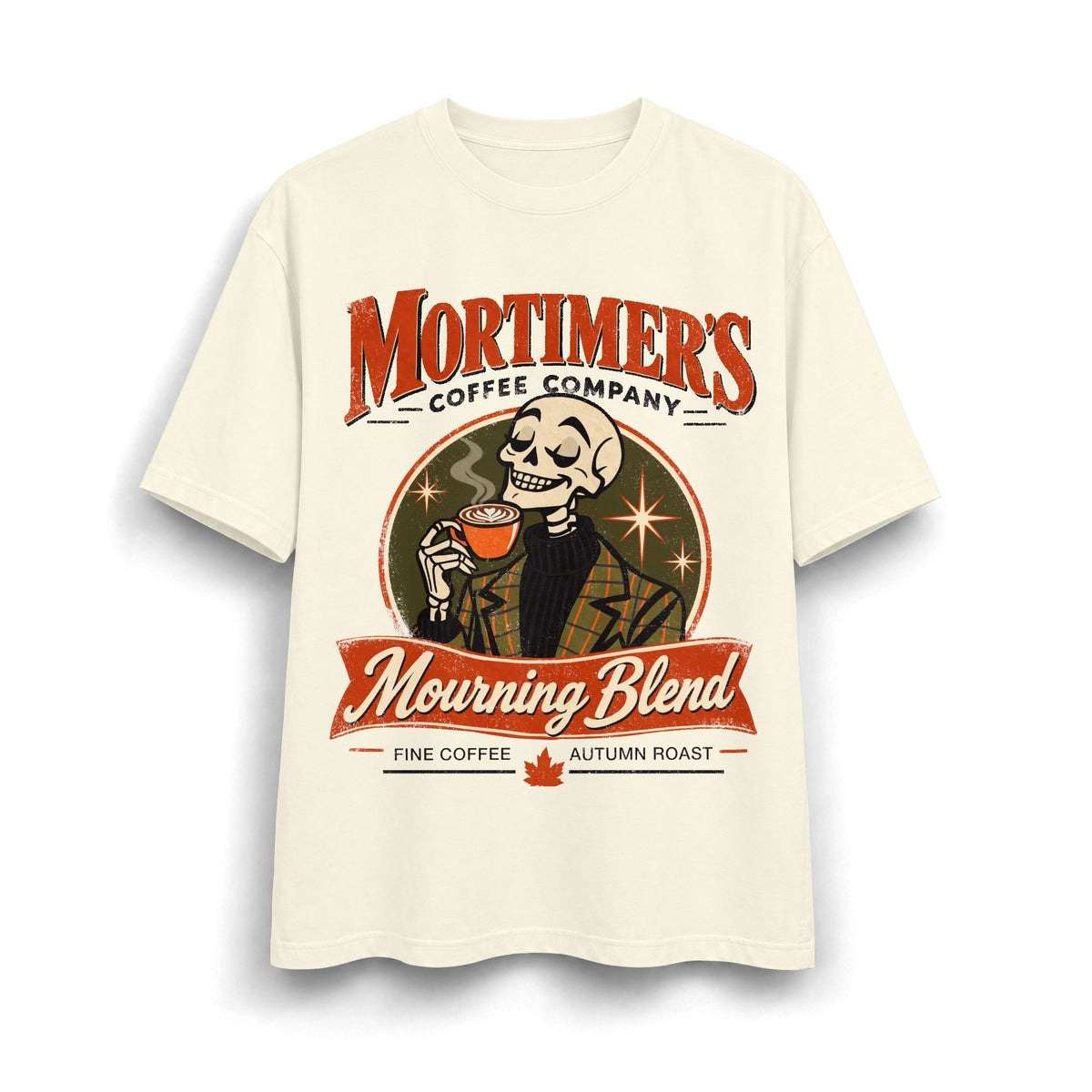 Mortimer’s Mourning Blend Coffee Skeleton T-Shirt