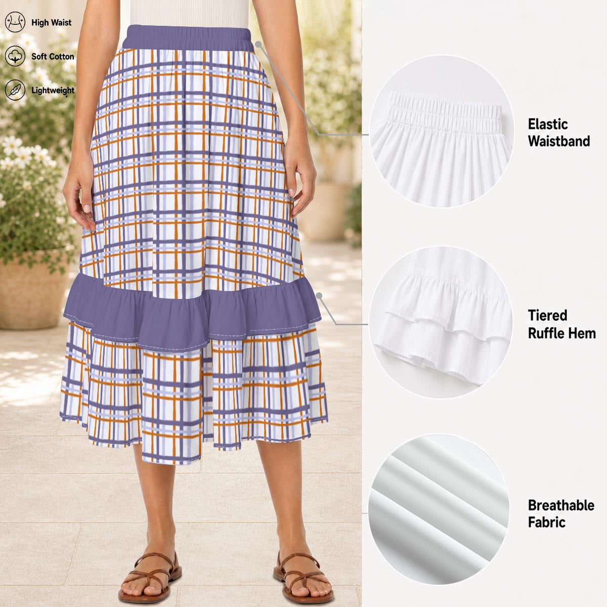 Night Garden Ruffle Skirt