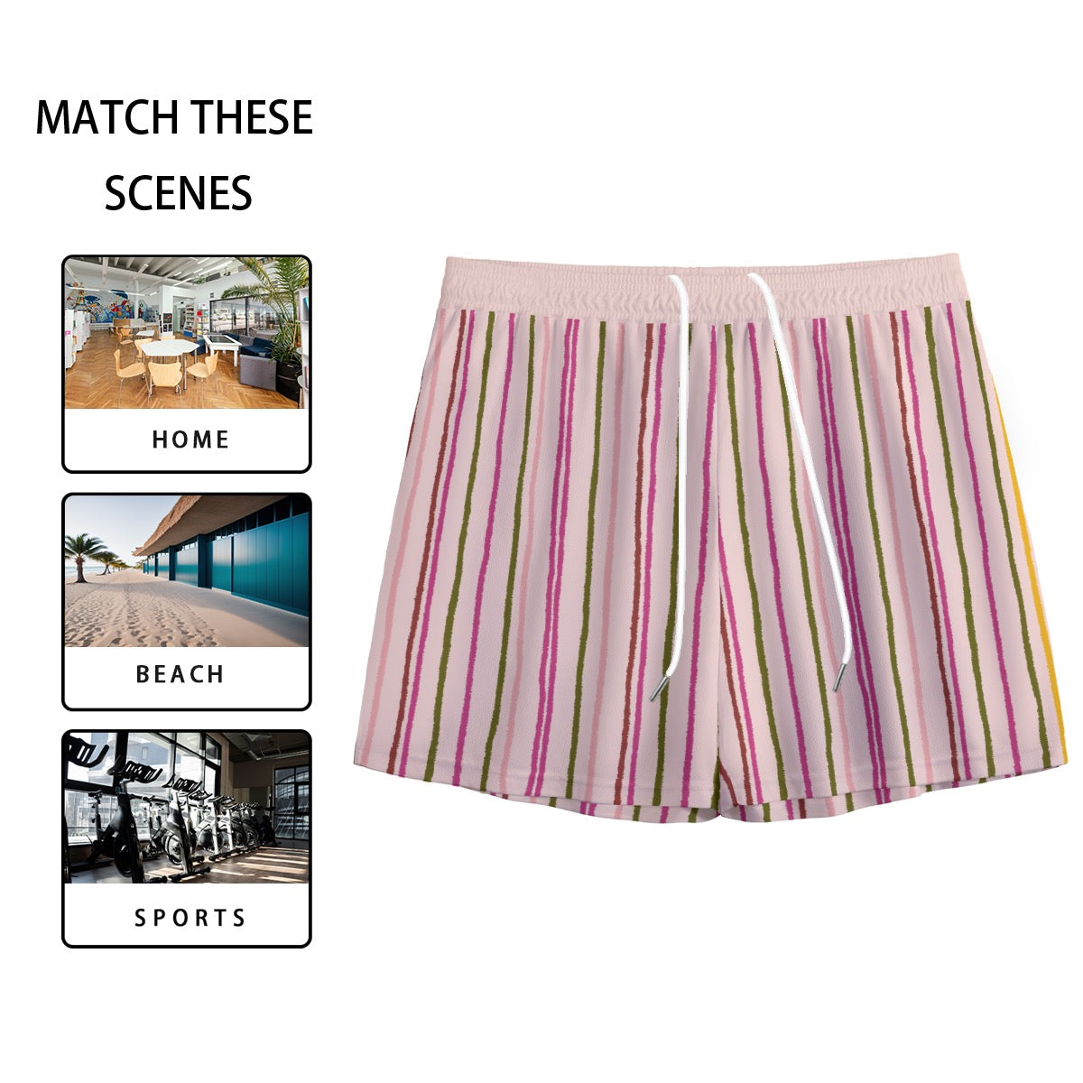 Riviera Stripe Mesh Shorts